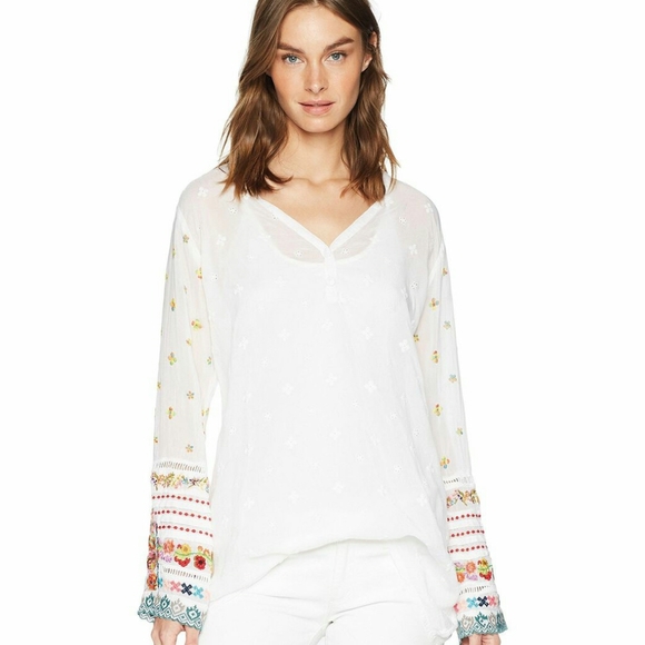 Johny Was sample all over embroidered tunic blouse - Picture 3 of 10
